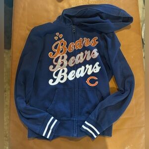 NFL Chicago Bears Team Apparel - Girls Medium Sparkle Bears Zip-Up Hoodie